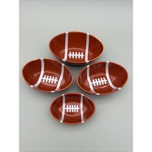 Eternal Living Superbowl Football Party Bowls Set Of 4.  7.5" 6.75" 5.5"